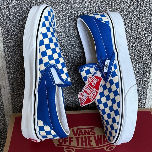 Vans Classic Slip-On Checkerboard Imperial Blue/White WMNS - Picture 12 of 16